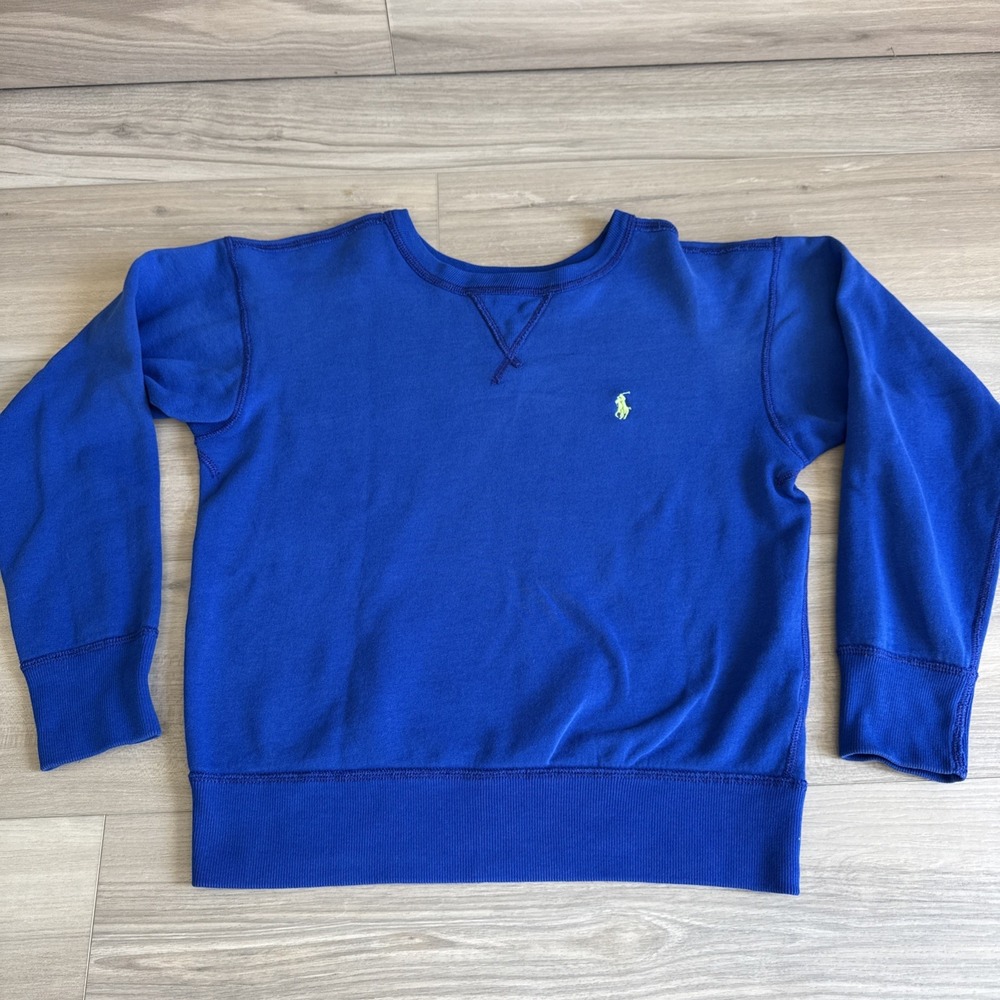 Polo Ralph Lauren Sweatshirt Youth Kids M / Women's‎ XS Blue Crewneck Pullover